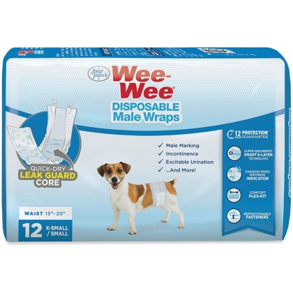 Four Paws Wee Wee Disposable Male Dog Wraps
