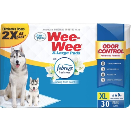Four Paws Wee Wee Odor Control Pads with Febreze Freshness X-Large
