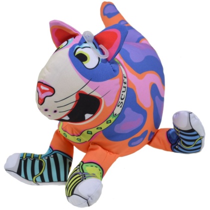 Fuzzu Sneaky Cat Scuff Squeaker Dog Toy