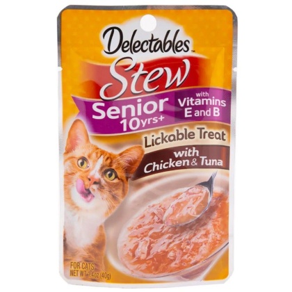 Hartz Delectables Stew Senior Lickable Cat Treats - Chicken & Tuna
