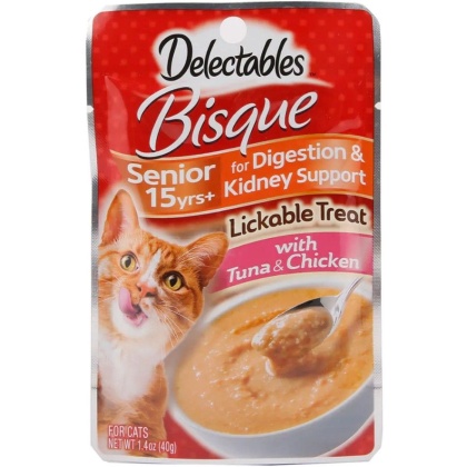 Hartz Delectables Bisque Senior Cat Treats - Tuna & Chicken