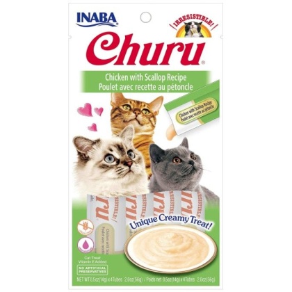 Inaba Churu Chicken with Scallop Recipe Creamy Cat Treat