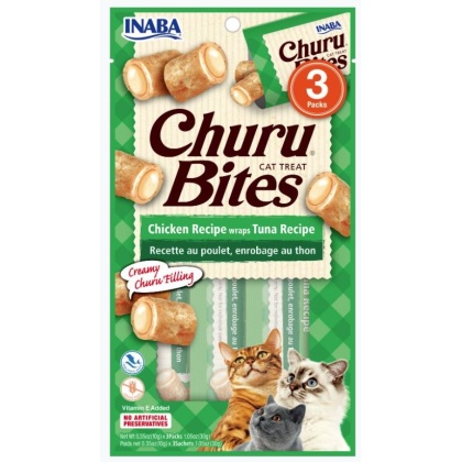 Inaba Churu Bites Cat Treat Chicken Recipe wraps Tuna Recipe