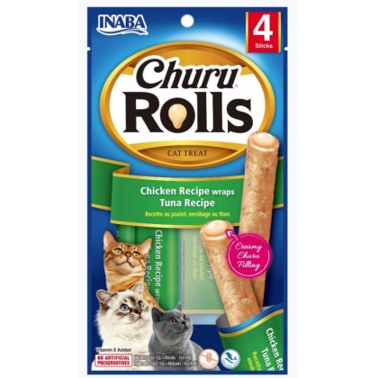 Inaba Churu Rolls Cat Treat Chicken Recipe wraps Tuna Recipe