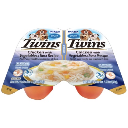 Inaba Twins Chicken with Vegetables and Tuna Recipe Side Dish for Dogs