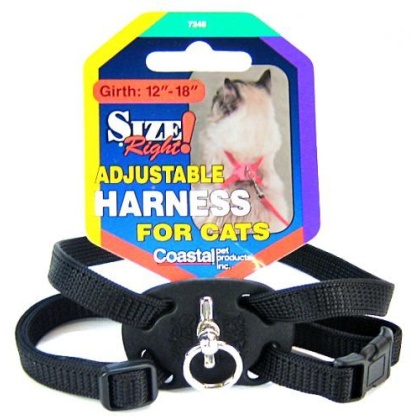 Coastal Pet Size Right Nylon Adjustable Cat Harness - Black