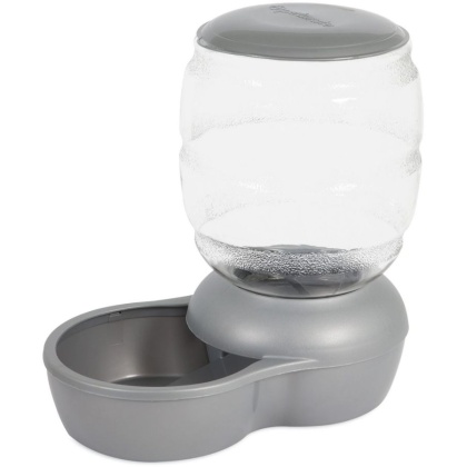 Petmate Replendish Pet Feeder with Microban Pearl Silver Gray