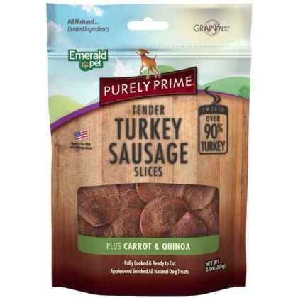 Emerald Pet Purely Prime Tender Turkey Sausage Slices Carrot and Quinoa Recipe