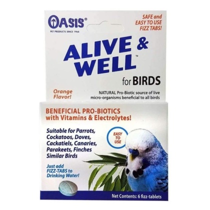 Oasis Alive and Well, Stress Preventative and Pro-Biotic Tablets for Birds