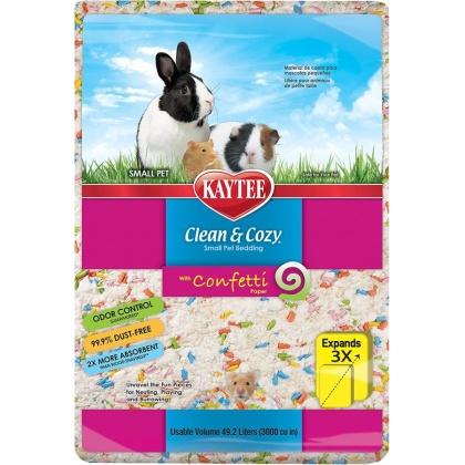 Kaytee Clean and Cozy with Confetti Paper Small Pet Bedding with Odor Control