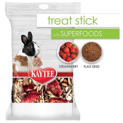 Kaytee Superfoods Small Animal Treat Stick - Strawberry & Flax