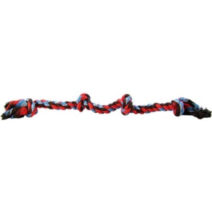 Flossy Chews Colored 4 Knot Tug Rope