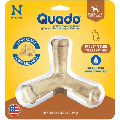 N-Bone Quado Interactive Dog Treat - Peanut Flavor