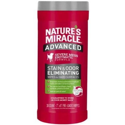 Pioneer Pet Nature\'s Miracle Advanced Stain and Odor Eliminating Wipes for Hard Surfaces