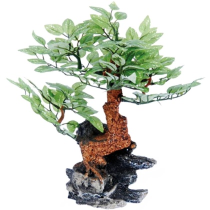 Penn Plax Bonsai Tree on Rock Aquarium Ornament