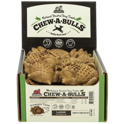 Redbarn Pet Products Chew-A-Bulls Horned Toad Dental Dog Treats Large