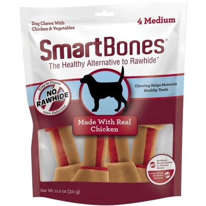 SmartBones Medium Vegetable and ChickenBones Rawhide Free Dog Chew