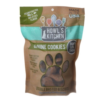 Howl\'s Kitchen Canine Cookies Double Basted Biscuits - Peanut Butter & Molasses Flavor