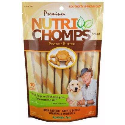 Nutri Chomps Mini Twist Dog Treat Peanut Butter Flavor