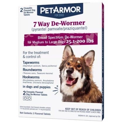 PetArmor 7 Way De-Wormer for Medium to Large Dogs (25.1-200 Pounds)