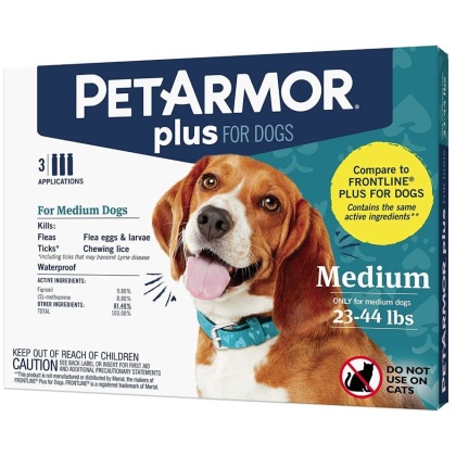 PetArmor Plus Flea and Tick Treatment for Medium Dogs (23-44 Pounds)