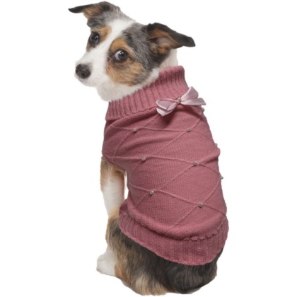Fashion Pet Flirty Pearl Dog Sweater Pink