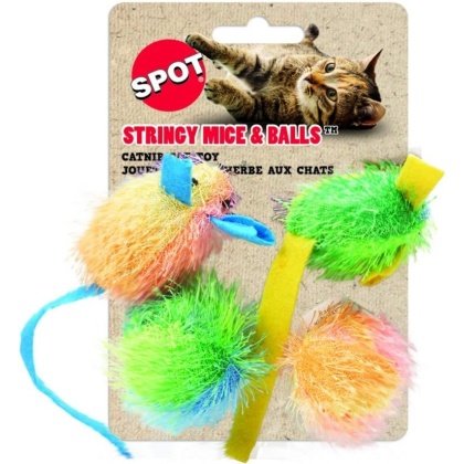 Spot Spotnips Stringy Mice & Balls Catnip Toy