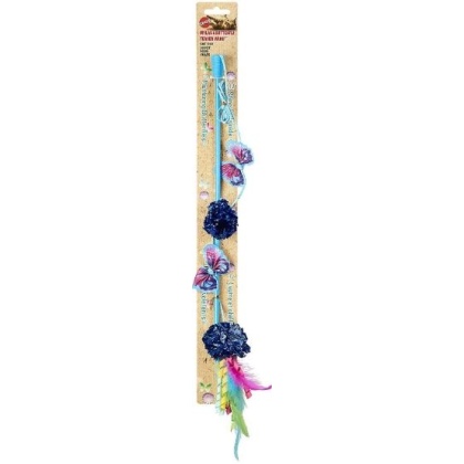 Spot Butterfly and Mylar Teaser Wand Cat Toy - Assorted Colors