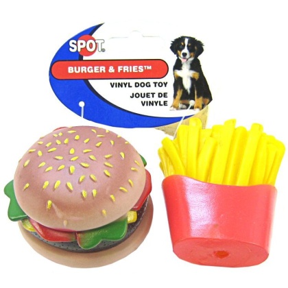 Spot Vinyl Hamburger & Fries Dog Toy