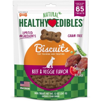 Nylabone Healthy Edibles All Natural Grain Free Limited Ingredient Beef and Veggie Biscuits