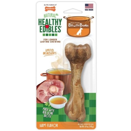 Nylabone Healthy Edibles Broth Bone Ham Flavor Large