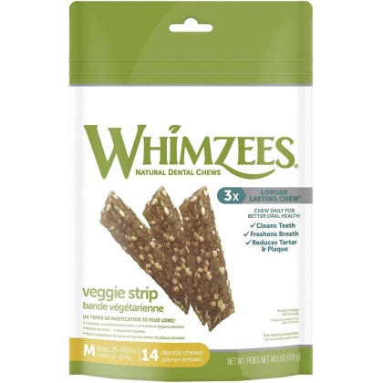 Whimzees Veggie Strip Natural Daily Dental Chew Medium