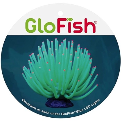 Tetra GloFish Anemone Aquarium Ornament Green