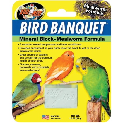 Zoo Med Bird Banquet Mineral Block - Mealworm Formula