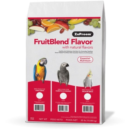 ZuPreem FriutBlend with Natural Fruit Flavors Pellet Birds Food for Parrots and Conures